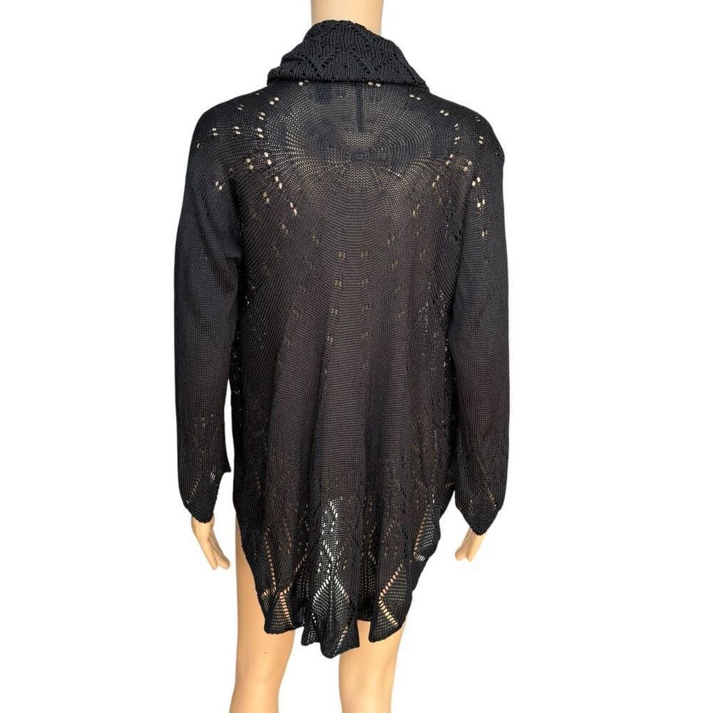 Isda & co black knit open front cardigan size M - Picture 3 of 6